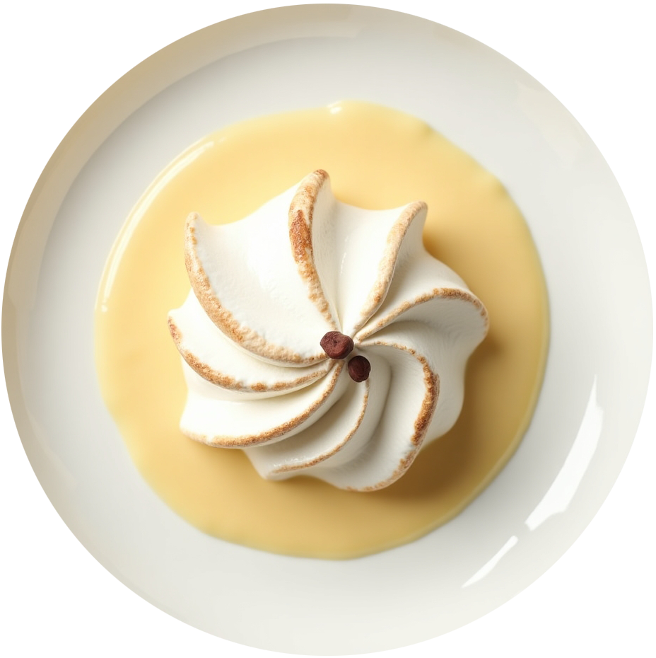 Île flottante et crème anglaise